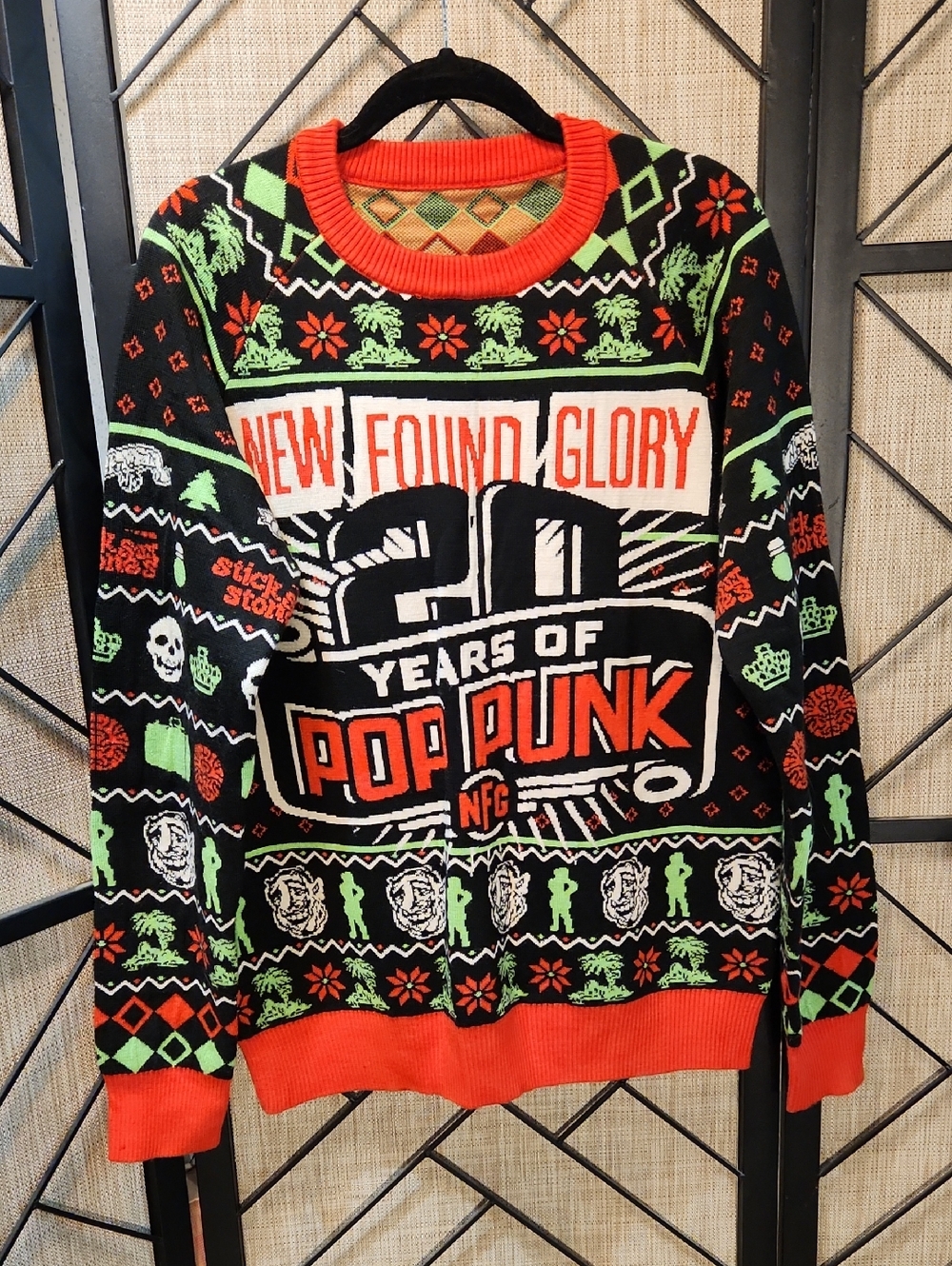 RARE New Found Glory Pop Punk Holiday Knit Sweater 2017